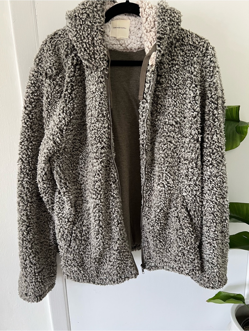 Thread & Supply Zip-Up Sherpa Jacket - Gray
